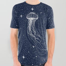 starry jellyfish All Over Graphic Tee