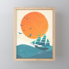 Ship at Sea Framed Mini Art Print