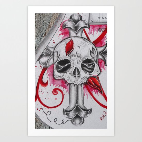 Cracked Skull Art Print