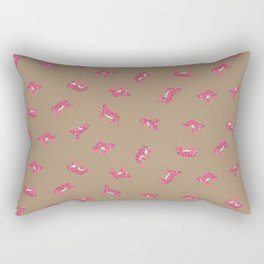 Year of the Tiger in Pop Pink and Tan Rectangular Pillow