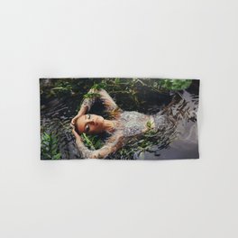 Song of Ophelia singing in the river Denmark; William Shakespeare's Hamlet magical realism female portrait color photograph / photography Hand & Bath Towel