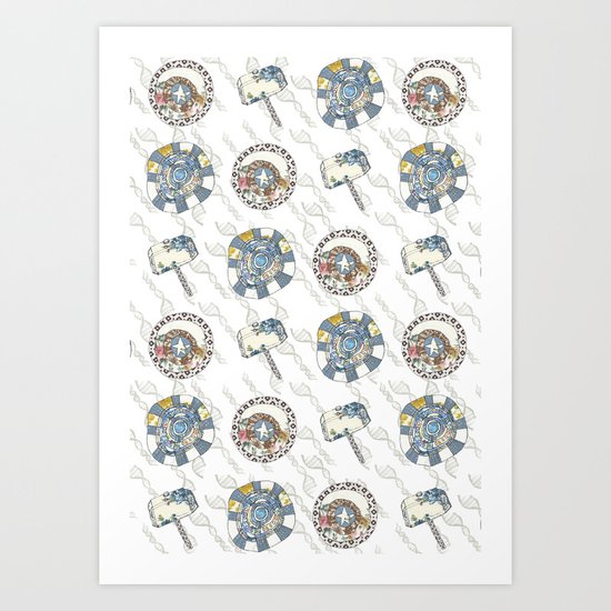 Vintage Avengers Art Print