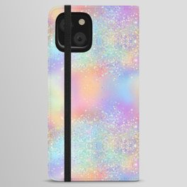 Pretty Holographic Glitter Rainbow iPhone Wallet Case