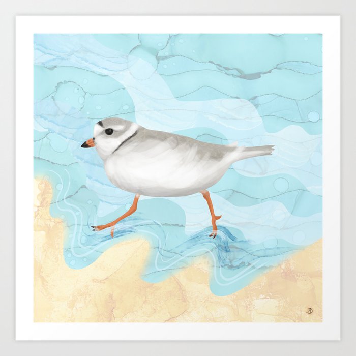 Piping Plover Running on the Beach Art Print
