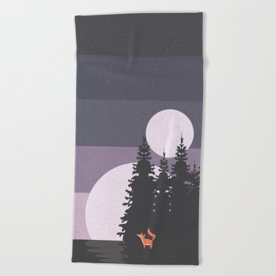 Two Moon Night Beach Towel