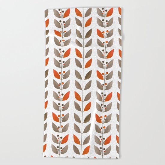Retro pattern . Autumn leaves . Beach Towel