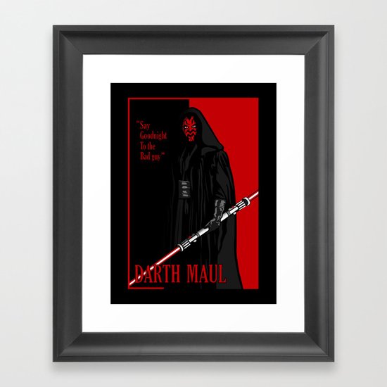 Darth Maul, Say Goodnight To the Badguy Framed Art Print