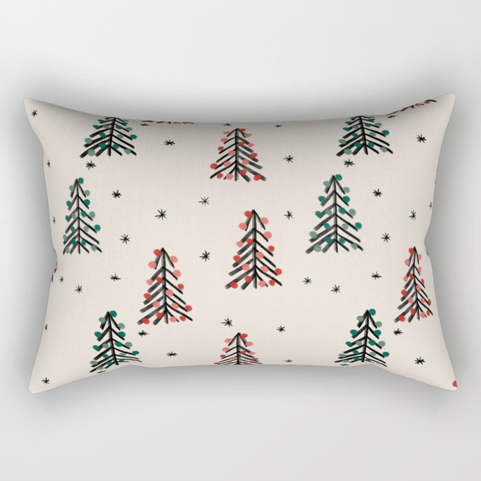 Christmas Tree Pattern II Rectangular Pillow by Alisa Galitsyna | Society6