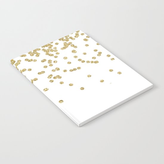 Sparkling golden glitter confetti - Luxury design #Society6 Notebook