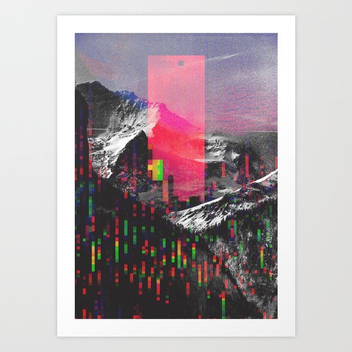 Mountain Glitch II Art Print