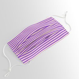 [ Thumbnail: Purple & Bisque Colored Lines Pattern Face Mask ]