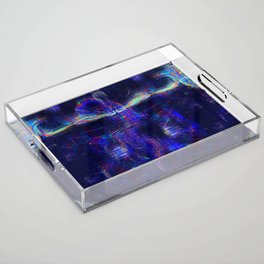Abstract disco blue Acrylic Tray