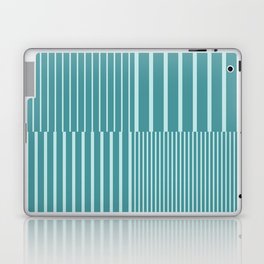 Stripes Pattern and Lines 15 in Teal Blue Green Laptop Skin