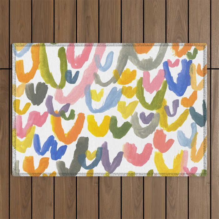 Abstract Letterforms 1 Outdoor Rug