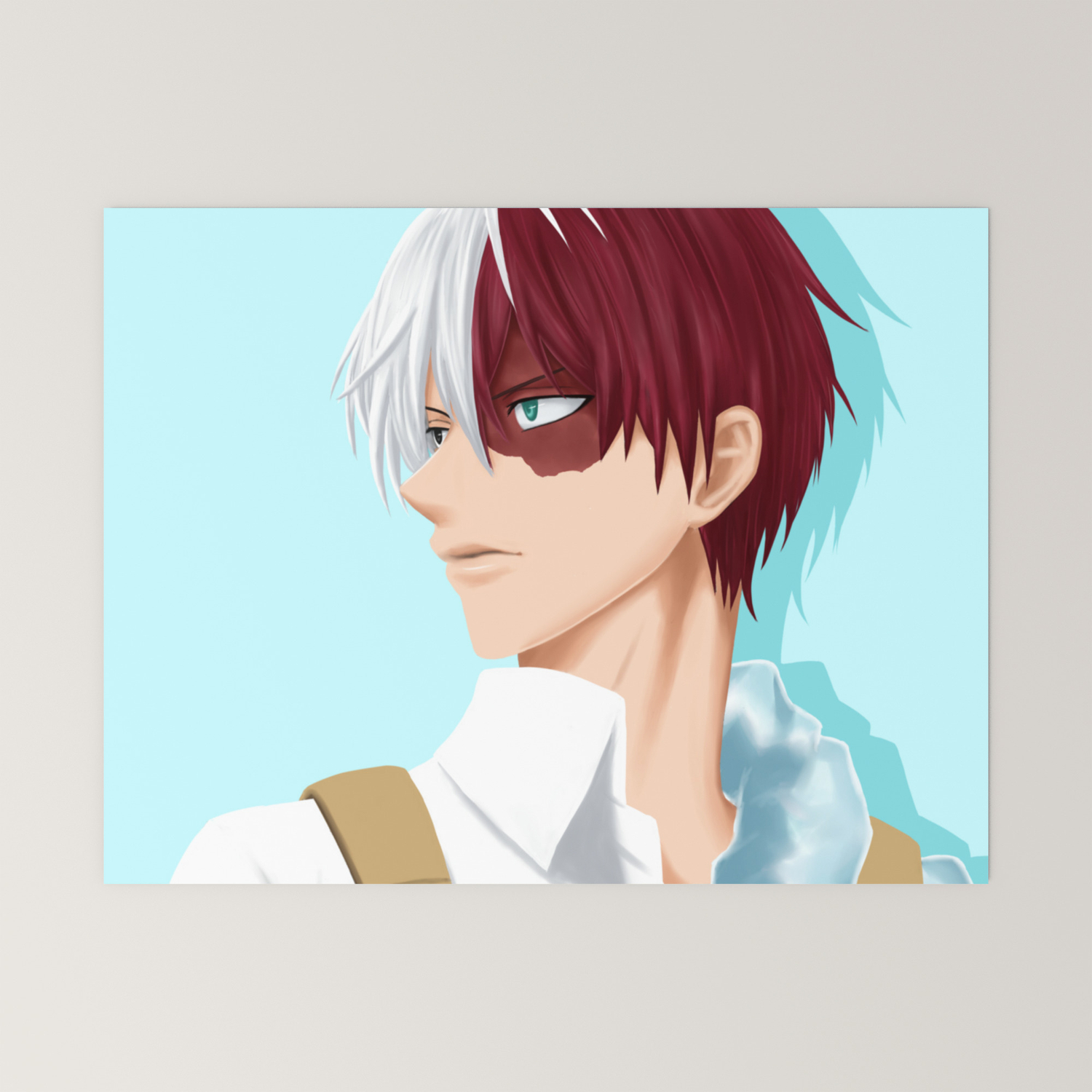 Boku No Hero Academia Anime Fanart Todoroki Shoto Mini Art Print