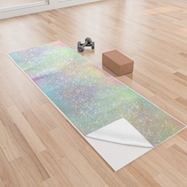 Pretty Rainbow Holographic Glitter Yoga Towel