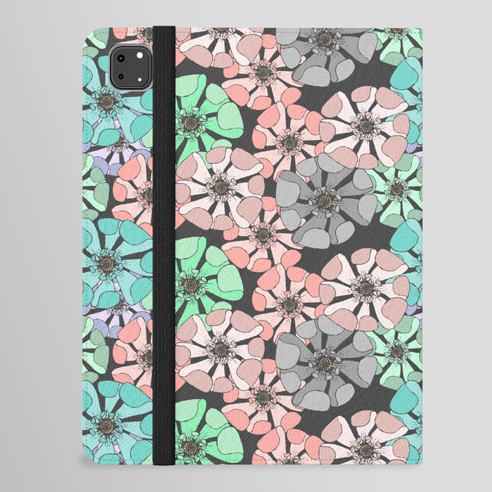 dark and pastel poppy floral arrangements iPad Folio Case