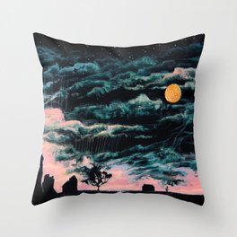 Moon Horror Night ft Gashadokuro Throw Pillow
