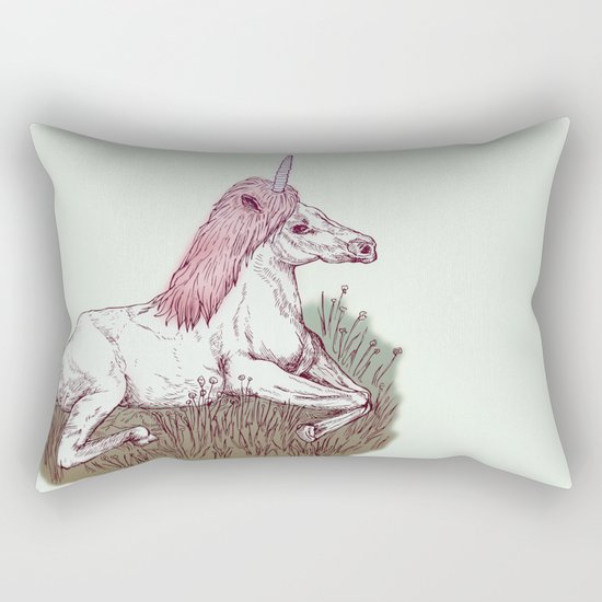 The Resting Unicorn Rectangular Pillow
