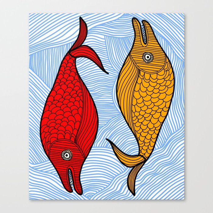 Cute Fish in the Sea Canvas Print