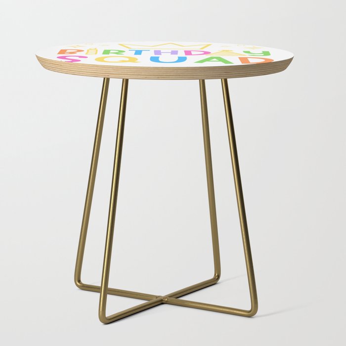 Colorful Birthday Squad Cute Doodle Bday Crew Side Table