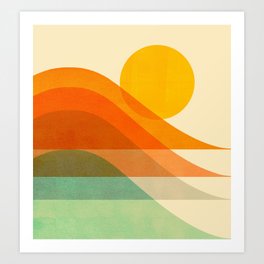 Abstraction_SUNRISE_SUNSET_WAVE_SURF_JOY_POP_ART_0215S Art Print