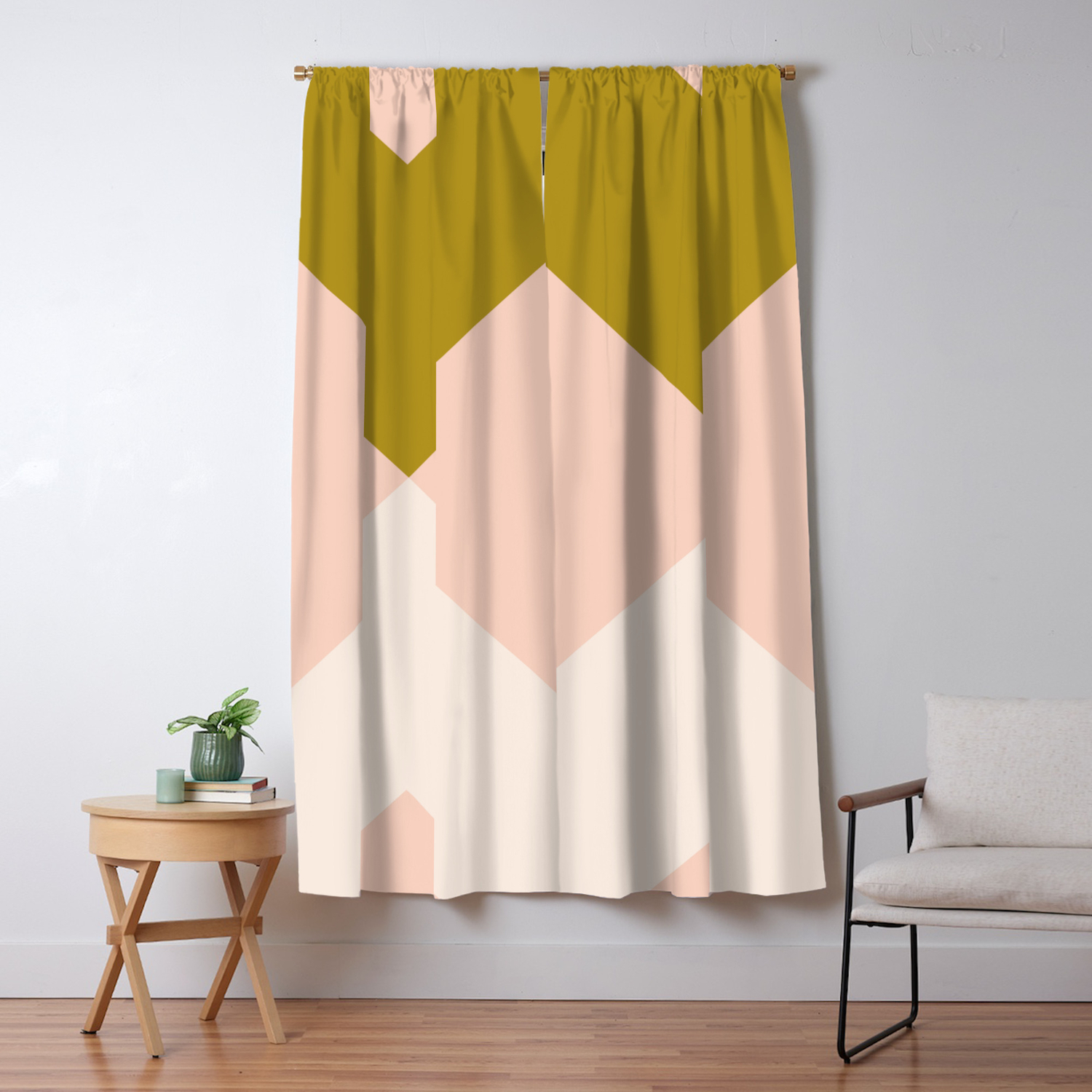 Minimal X Pale Pink Blackout Curtain By Caitlinworkman Society6