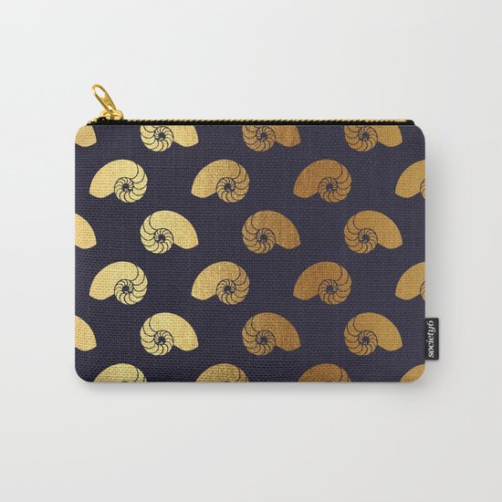 Nautical gold shell Carry-All Pouch