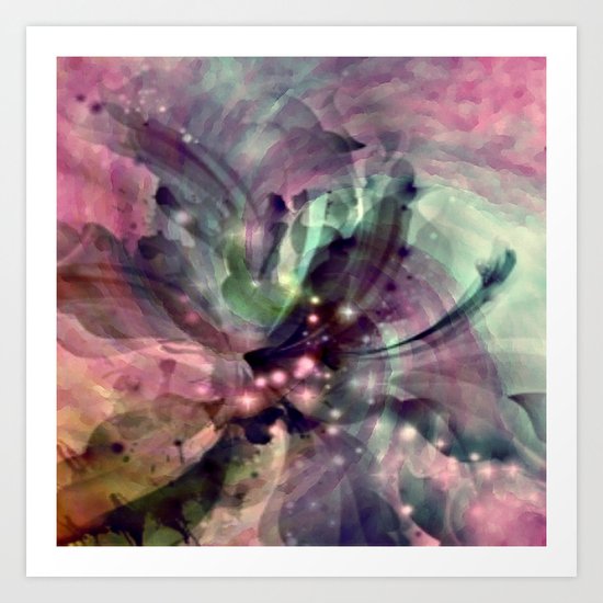 Mauve Swirl Abstract Art Print