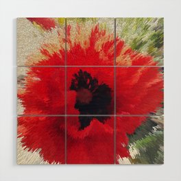 Poppy aliveness pixel art Wood Wall Art