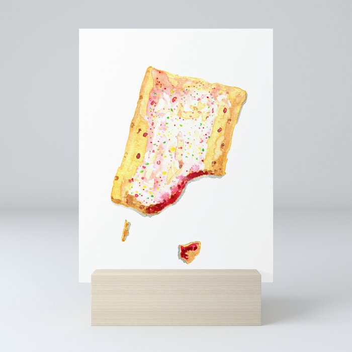 Watercolor Strawberry Pop Tart Mini Art Print