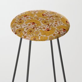 70s Floral Pattern Counter Stool