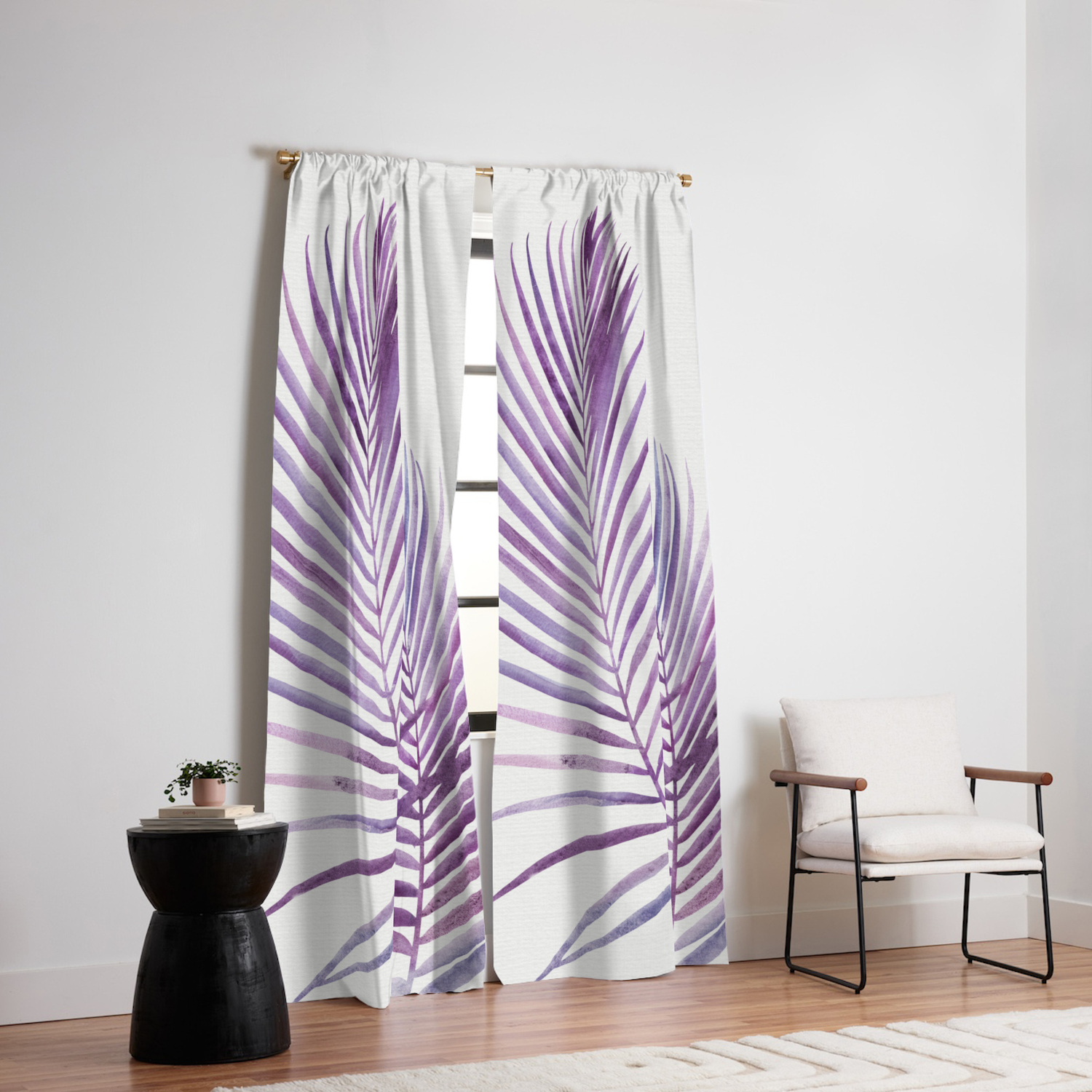 Purple Palms Blackout Curtain By Kristiangallagher Society6