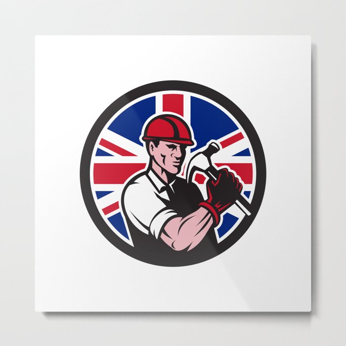 British Handyman Union Jack Flag Icon Metal Print