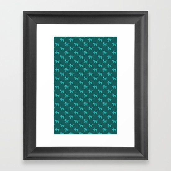 Dogs-Teal Framed Art Print