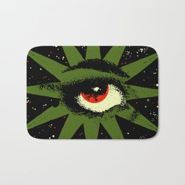 Red and Green All Seeing Cosmic Eye Bath Mat | Galaxy, Drawing, Ink Pen, Cosmic, Space, Allseeingeye, Stars, Curated, Star, Eye 