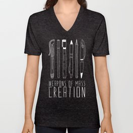 Weapons Of Mass Creation (on grey) V Neck T Shirt
