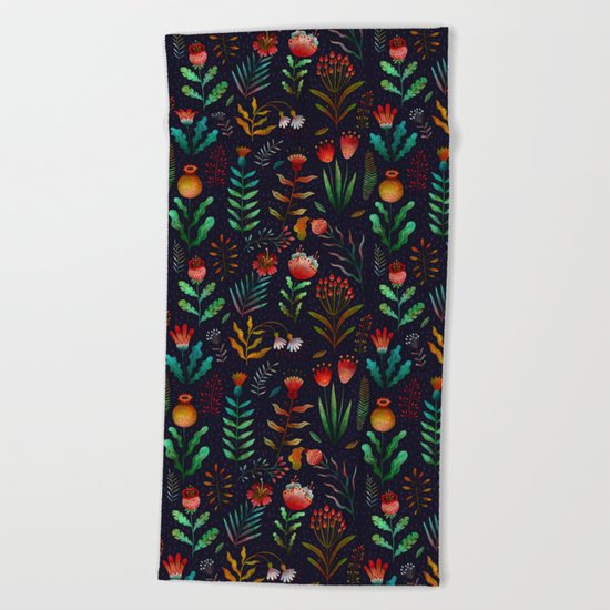 Bright flowers Beach Towel