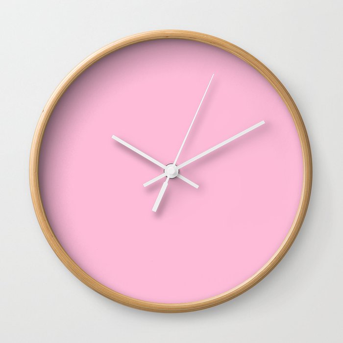 From The Crayon Box – Cotton Candy Pink - Pastel Pink Solid Color Wall Clock