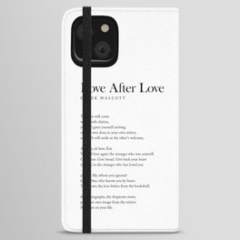 Love After Love - Derek Walcott Poem - Literature - Typography Print 1 iPhone Wallet Case
