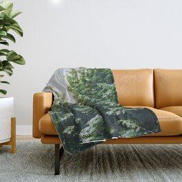 Winter Pine Tree Forest (Color) Throw Blanket