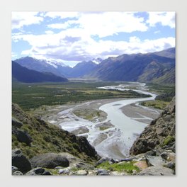 Argentina Photography - Las Vueltas River Going Between The Mountains Canvas Print