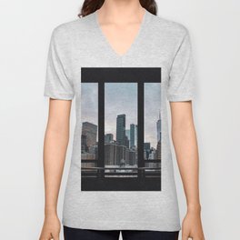 New York City Window Skyline V Neck T Shirt