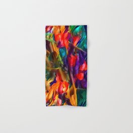 Impressionist Rainbow Painted Flowers Inspired by Chinese Quince Hand & Bath Towel