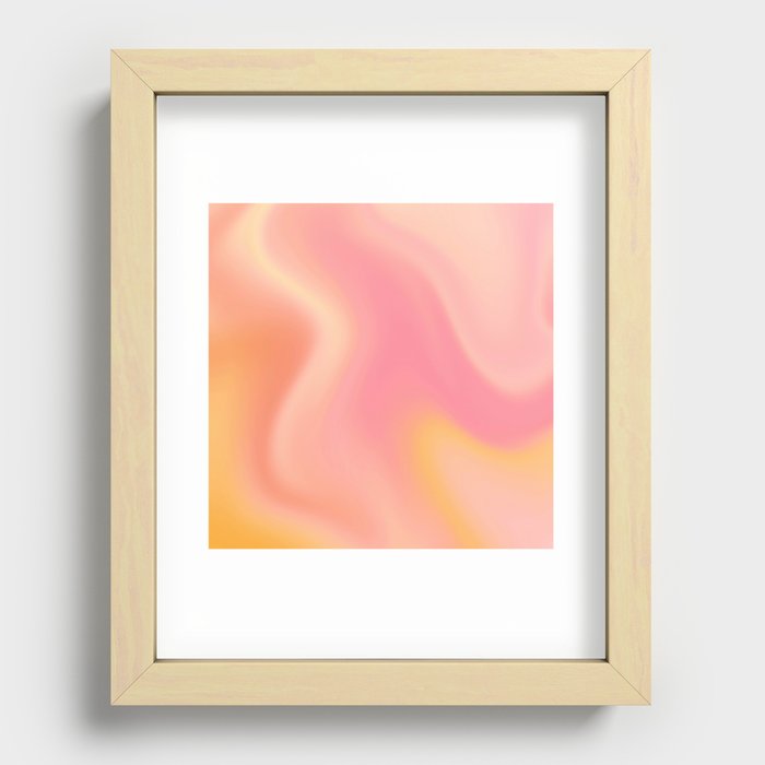 Pink and Orange Gradient Swirl Recessed Framed Print