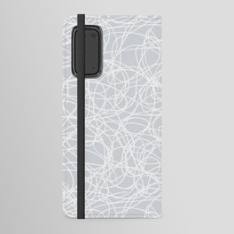 Pale Gray and White Thick Scribble Mosaic Pattern Pairs Dulux 2022 Popular Colour Frosted Steel Android Wallet Case