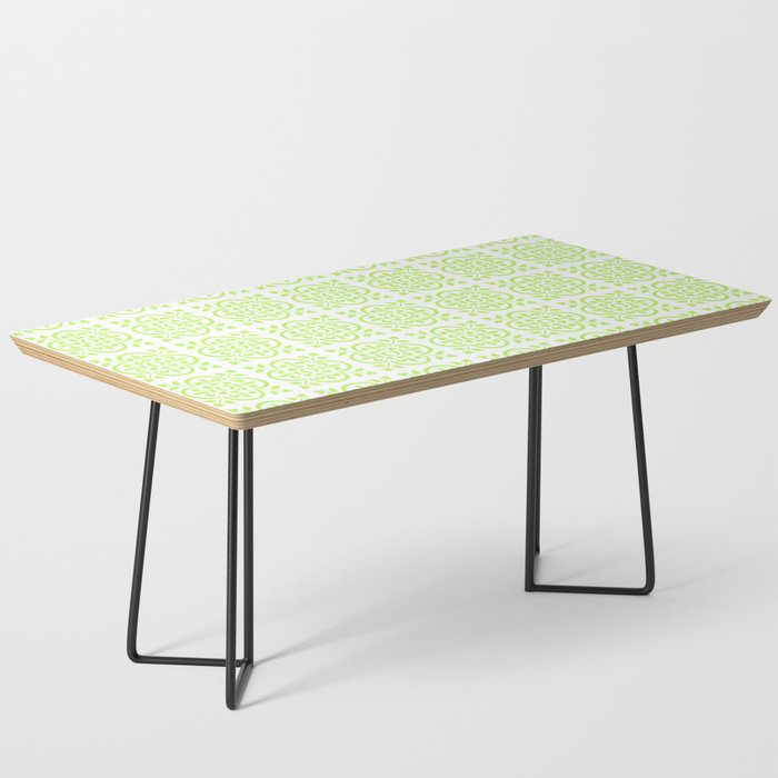 Art Deco Style Repeat Pattern Lime Green Coffee Table