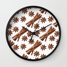 Cinnamon sticks and star anise. Wall Clock