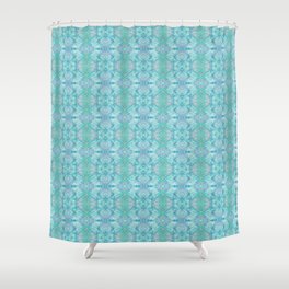Boho Turquoise Blue Pattern Shower Curtain