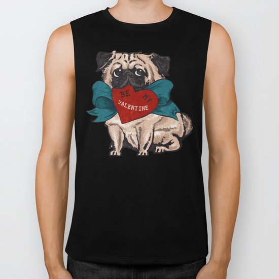 Be My Valentine Pug Biker Tank